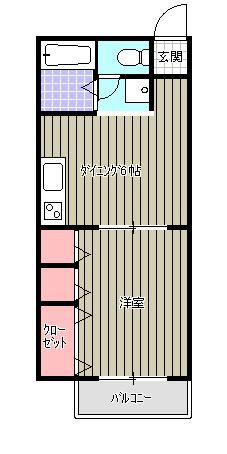 セジュールJINNO(1DK/1階)の間取り写真