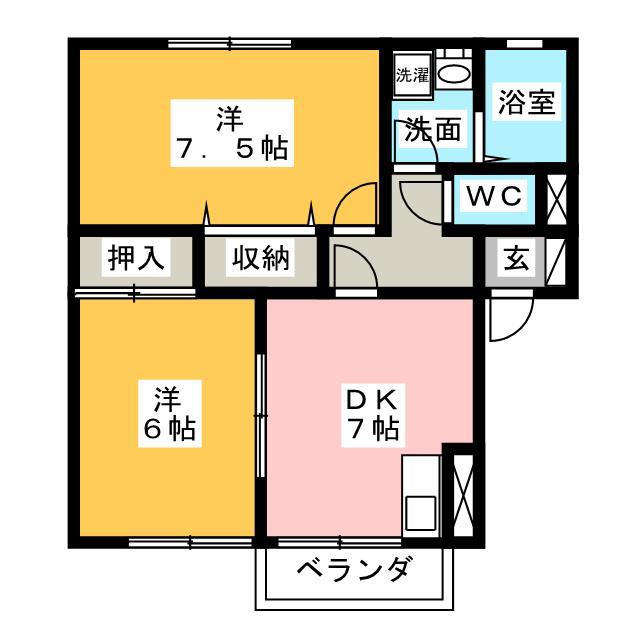S・Hドリーム(2DK/1階)の間取り写真