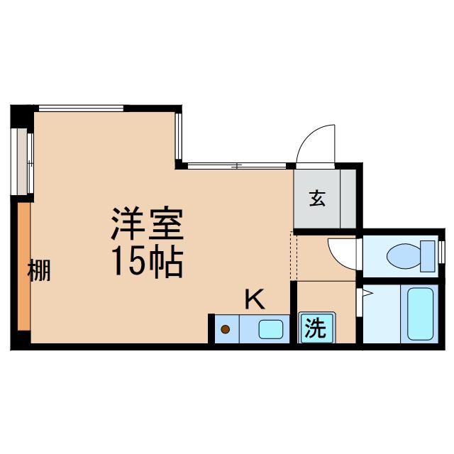 KSビル(ワンルーム/2階)の間取り写真