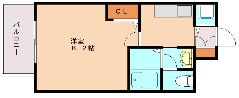 エルブラン姪浜(1K/5階)の間取り写真