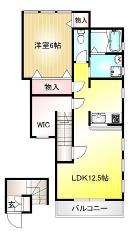 レイソル宮崎台(1LDK/2階)の間取り写真