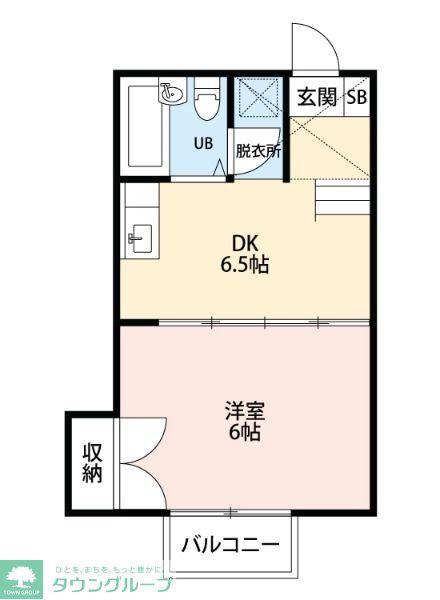 ドルフ福栄(1DK/2階)の間取り写真