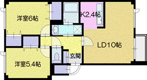 ファインヴィラ(2LDK/1階)の間取り写真