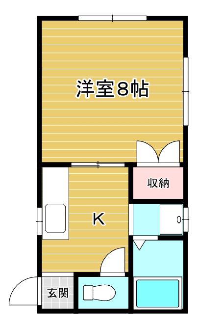エクセレント開(1K/2階)の間取り写真