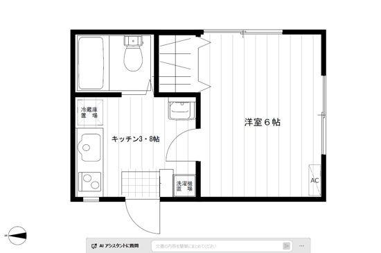 サニークレスト(1K/2階)の間取り写真