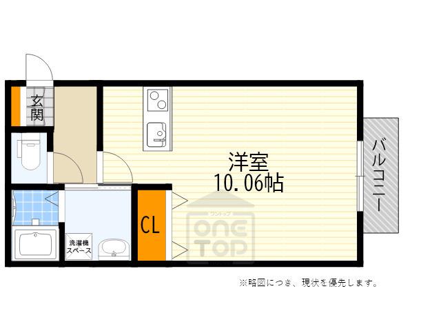 ボヌール(ワンルーム/2階)の間取り写真
