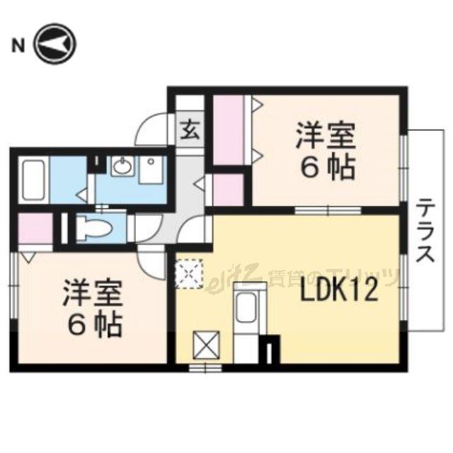 ガーデンビレッジA(2LDK/2階)の間取り写真