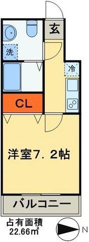 リベルテプレジール幕張(1K/4階)の間取り写真