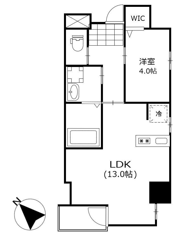GUILD幕張(1LDK/5階)の間取り写真