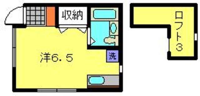 CASA白楽(ワンルーム/2階)の間取り写真
