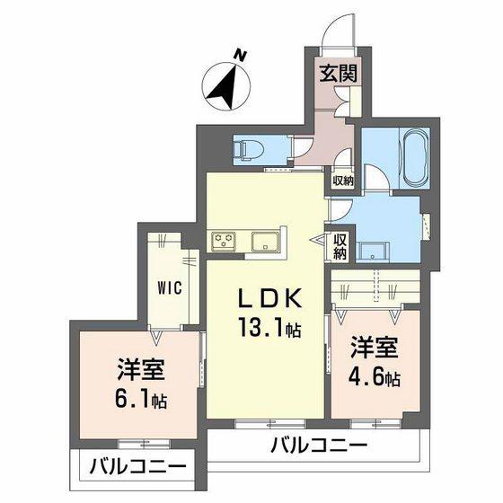 SHAMAISON SANYO(2LDK/2階)の間取り写真