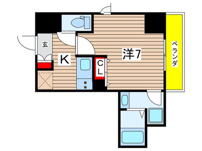 GENOVIA南砂町SKYGARDEN(1K/12階)の間取り写真