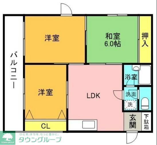 アルカサール小机(3DK/2階)の間取り写真