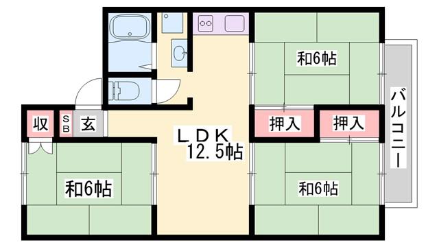 ガーデンハウス(3LDK/2階)の間取り写真