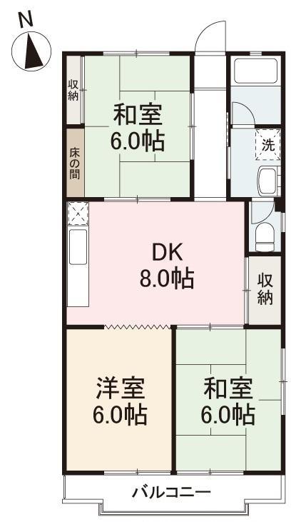 三条ハイツ(3DK/3階)の間取り写真