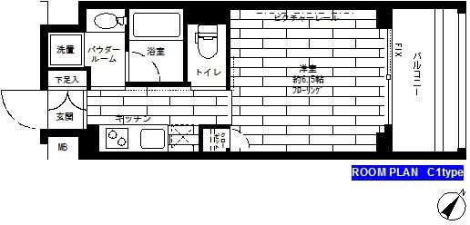 ステージグランデ新川(1K/10階)の間取り写真