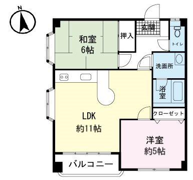 ドリームパレス(2LDK/2階)の間取り写真
