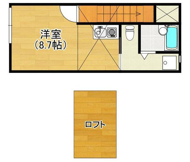ARTZ白金台(ワンルーム/2階)の間取り写真