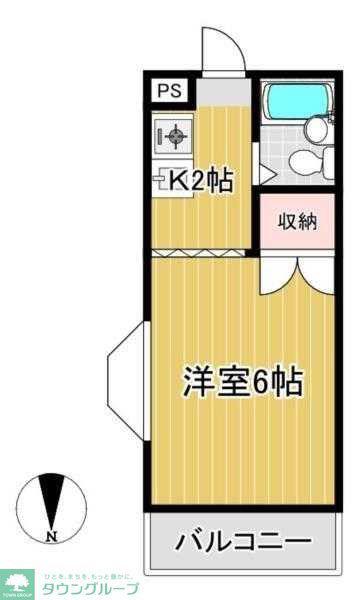 メゾン芝(1K/2階)の間取り写真