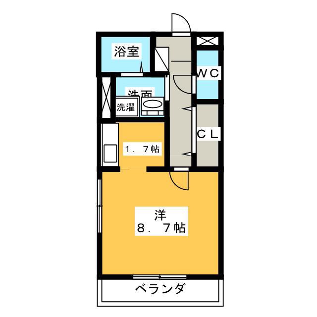 レジェンド横田(ワンルーム/2階)の間取り写真