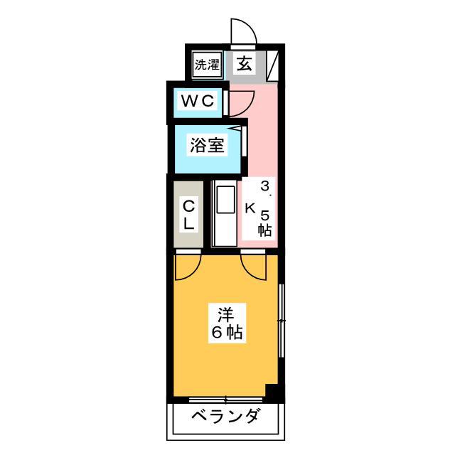 蕨ヒルズZ(1K/3階)の間取り写真
