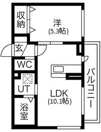 コモンフォート 泉(1LDK/2階)の間取り写真