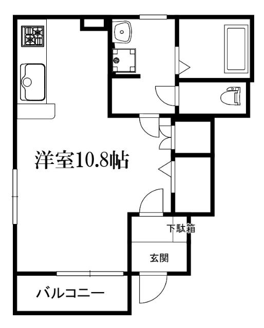 シエーロA(ワンルーム/1階)の間取り写真
