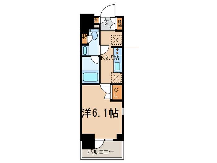 コンフォリア品川イースト(1K/9階)の間取り写真