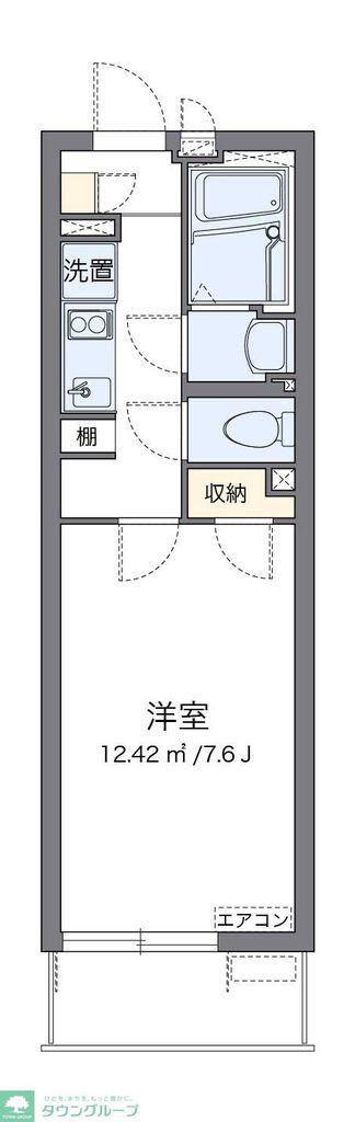 クレイノBELL(1K/1階)の間取り写真