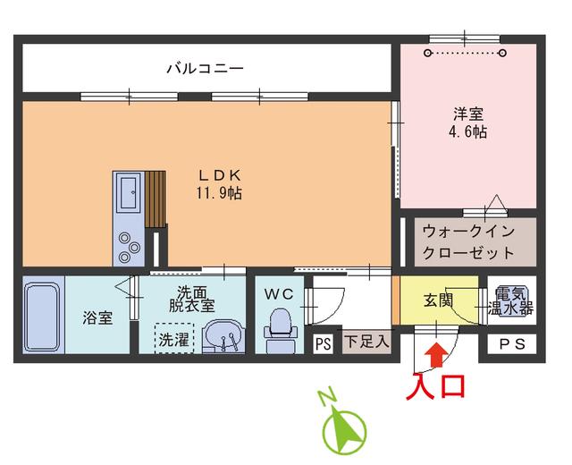 ザ レジデンス 研磨(1LDK/3階)の間取り写真