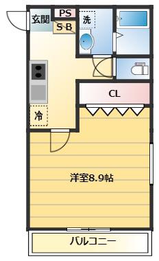 ユニカイト馬橋(1K/3階)の間取り写真