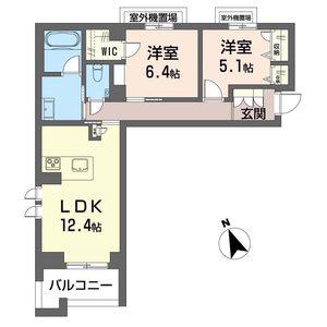グランパティオ梶ヶ谷(2LDK/4階)の間取り写真