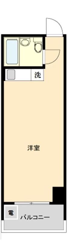 日興パレス麻布狸穴(ワンルーム/2階)の間取り写真