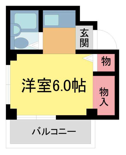 カーサ空港(1K/1階)の間取り写真