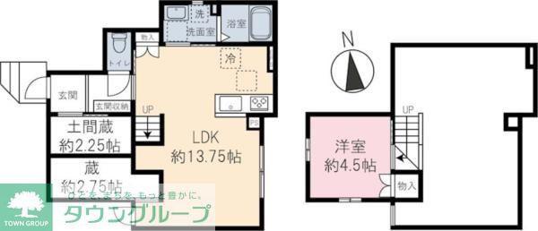 ユノス西大泉(1LDK/1階)の間取り写真