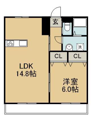 ストークマンション(1LDK/7階)の間取り写真