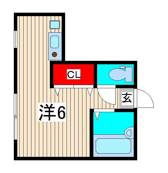 AI COURT(ワンルーム/2階)の間取り写真