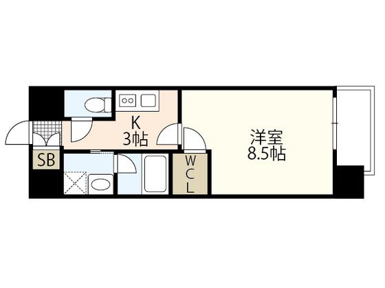 EIGHTVALLEY CASTLESIDE(1K/15階)の間取り写真