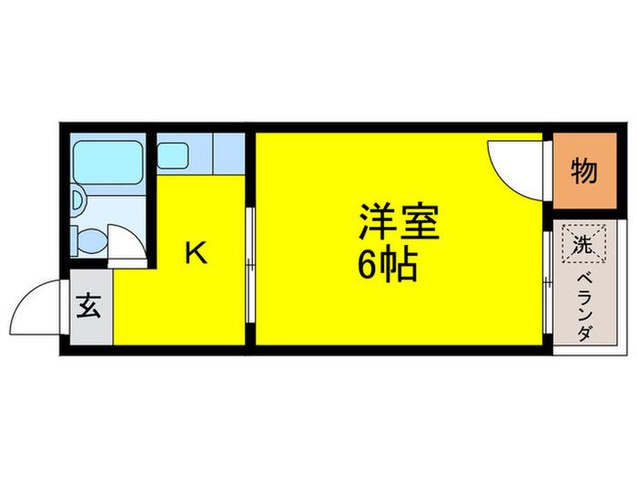 昭和町ロイヤルハイツ(1K/5階)の間取り写真