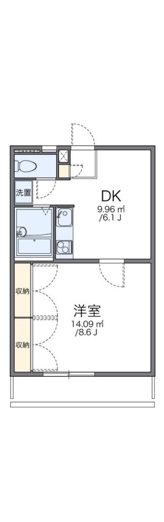 レオパレスMAKI(1DK/2階)の間取り写真