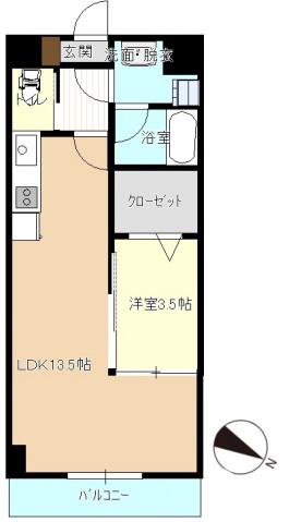 フォーリア24(1LDK/1階)の間取り写真