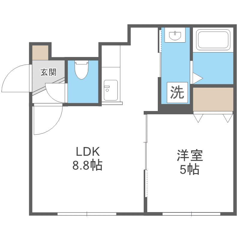 グレースコート(1LDK/3階)の間取り写真