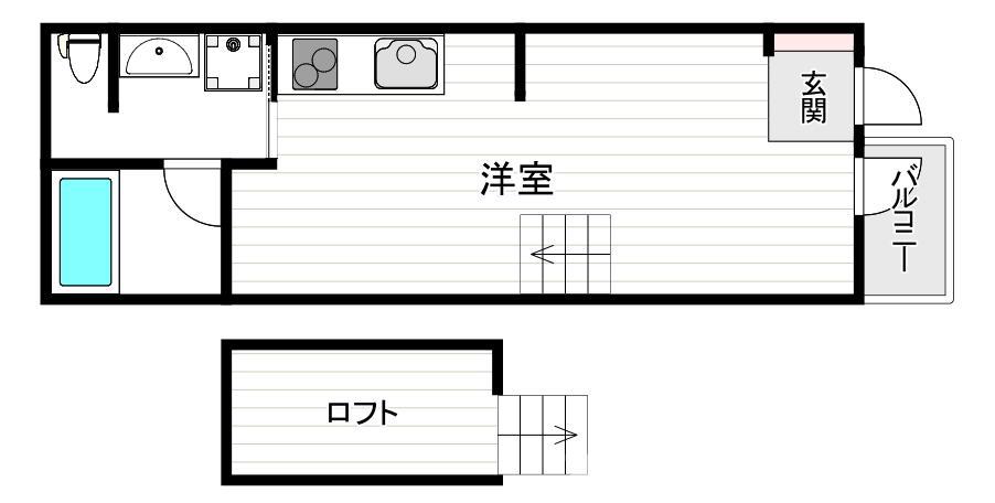 NESTA RESIDENCE 大正(1DK/2階)の間取り写真