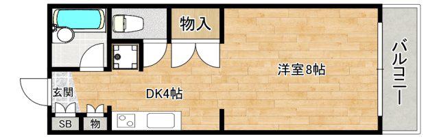 ヴィオレ外院(1DK/3階)の間取り写真