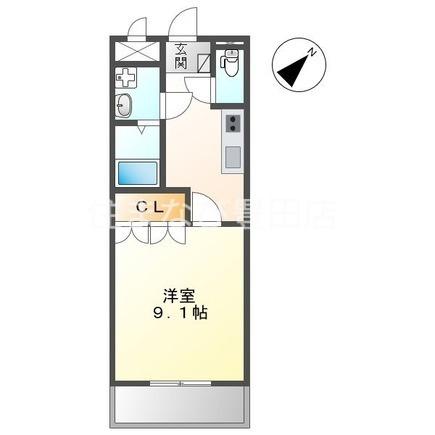 HERMITAGE(1K/2階)の間取り写真