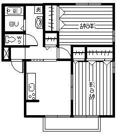 ステラーハウスIII A(2DK/1階)の間取り写真