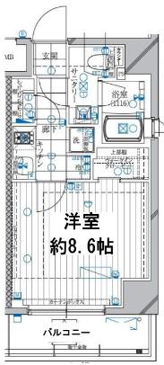 REGALIZ高田馬場 レガリス高田馬場(1K/7階)の間取り写真