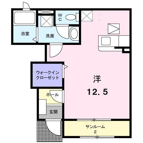 ＪＲ信越本線 新潟駅 バス乗車時間：20分 最寄りバス停で下車 徒歩1分 2階建 築14年(ワンルーム/1階)の間取り写真