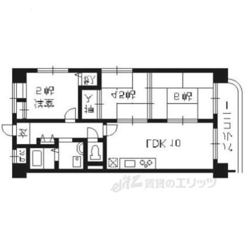 グランビア京都(3LDK/5階)の間取り写真