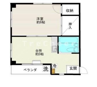 古川ビル(1DK/3階)の間取り写真